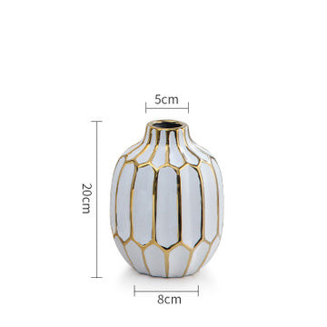 Fashion White Ceramic Blank Space Vase Hydroponic Dried Flowers